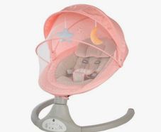 Pink baby swing chair that plays music