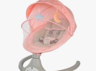 Pink baby swing chair that plays music