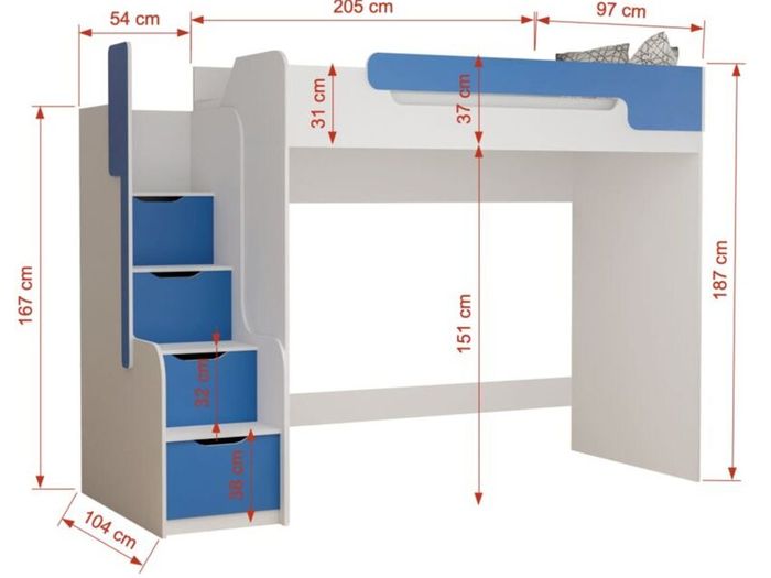 Kids Bedroom Furniture Sale  Loft Bed & Sofa Bed