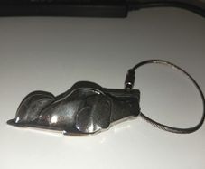 Rare Peugeot 908 Sport Racing Car silver plated keyring keychain approx 6cms