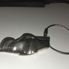 Rare Peugeot 908 Sport Racing Car silver plated keyring keychain approx 6cms