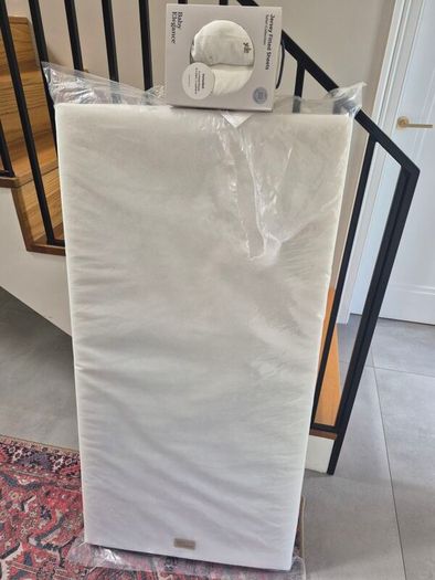 Baby Elegance Cot Eco-Fibre Mattress & pack of 2 Cot Jersey Cotton Fitted Sheets Safari