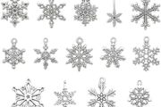 Snowflake Charm, 70 Pieces Mixed Snowflake Pendants Antique Silver Snowflake Charms Christmas Jewelry Making Accessories Crafting Supplies for DIY Necklace Bracelet