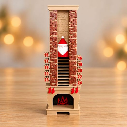Santa Chimney Advent Calendar, Reusable Christmas Countdown 3D