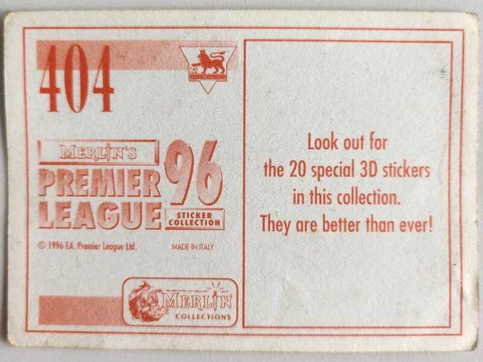 '96 Premier League - Merlin stickers