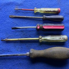 6 screwdrivers including vintage 10 inch German screwdriver