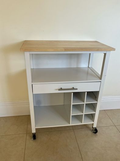 Rolling Table with Bottle Storage