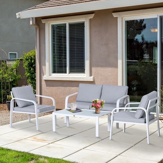 4pcs Garden Sofa Set Aluminum Frame