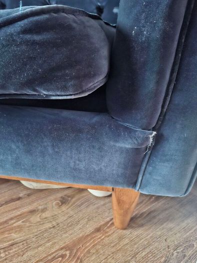Navy Velvet Sofa