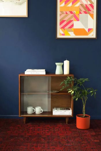 Mid Century Glazed Side Cabinet