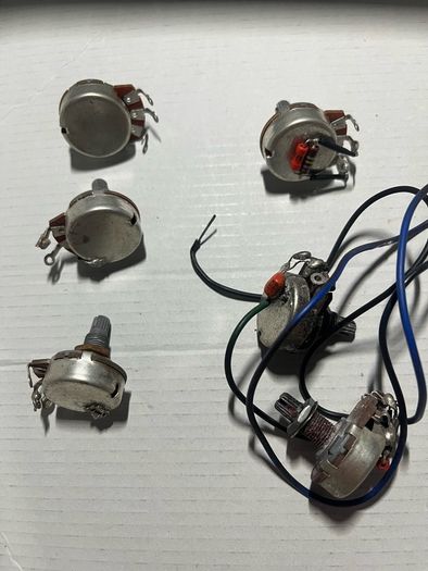 Electric Guitar acoustic various parts fender Stratocaster telecaster squier Ibanez esp Gibson  Jackson emg active cable Potentiometer A 500 K B 500 K volume tone switch socket 2 way mini toggle switch craft input jack neck plate nut saddle tuners machine