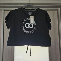 BNWT Just Strong crop t-shirt