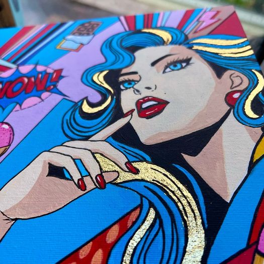Original acrylic painting on canvas board .Visual Boom.