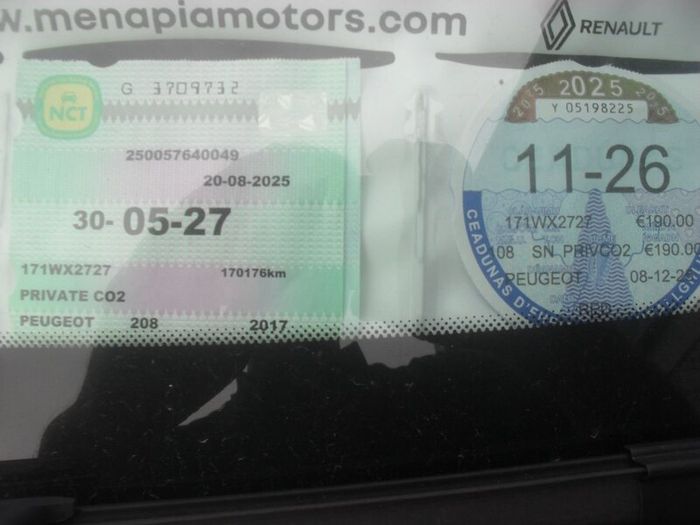 1 Year Warranty Peugeot 208 2017