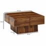 Handcrafted Solid Sheesham Wood Coffee Table with Storage Shelf. Image 7