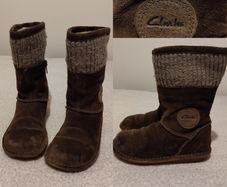 Clarks Kids Brown Suede lined Boots