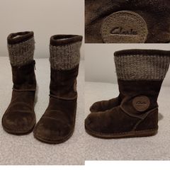 Clarks Kids Brown Suede lined Boots