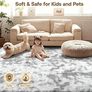 Large Grey Rugs Living Room 120x160cm Shaggy Carpet for Bedroom Washable Anti Slip Shaggy Soft Area Rug, Modern Fluffy Carpets Floor Mat Beside Carpet for Kids Living Room Image 3