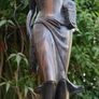 Vintage Sculpture -  Woman Wooden Carving -  Fine Art - Hand Carved Hard Woman Wood Sculpture - height 24,5" Image 2