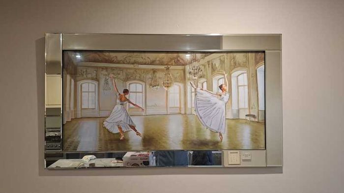 Large mirrored wall art with ballerina print