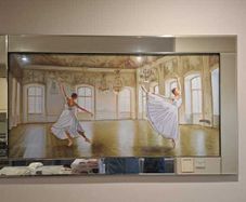 Large mirrored wall art with ballerina print