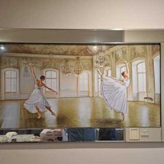 Large mirrored wall art with ballerina print