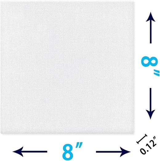10 Packs Blank Canvas Panels Board 20 x 20 cm(8" x 8"), 100% Cotton for Acrylic Painting, Oil Paint & Wet Water Art Media, Canvases for Professional Artist, Hobby Painters & Beginners