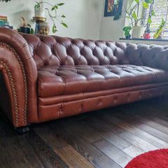 Chesterfield Style Vintage Leather Sofa
