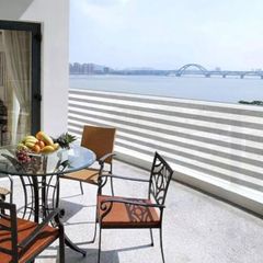 Balcony Safety & Privacy Cover . Striped Fabric with Grommets and Cord