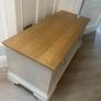 Solid Light Grey Blanket Box with Oak Lid Image 2