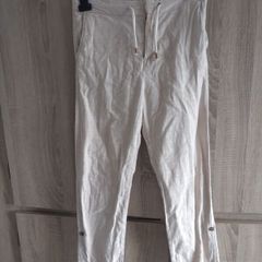 Beige linen trousers with adjustable option 9 /10 year old h&m