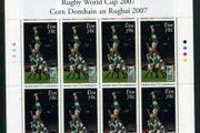 2007 Ireland Rugby World Cup France (Paul O Connell and Players in lineout) Commemorative Stamp Sheetlets Plate 1B1B1B1B Mint Never Hinged (MNH)