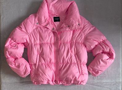 Bubblegum pink Guess Los Angeles puffer jacket Size M