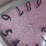 Pink glitter Silver wall clock Image 2