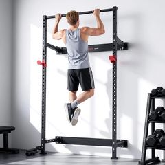 Multifunctional Squat Rack Folding Power Cage, Wall-Mounted 545KG Capacity