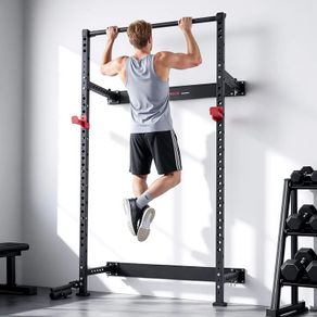 Multifunctional Squat Rack Folding Power Cage, Wall-Mounted 545KG Capacity