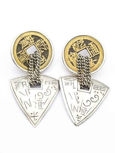 Vintage 925 Sterling Silver Chunky Heavy Stud Earrings