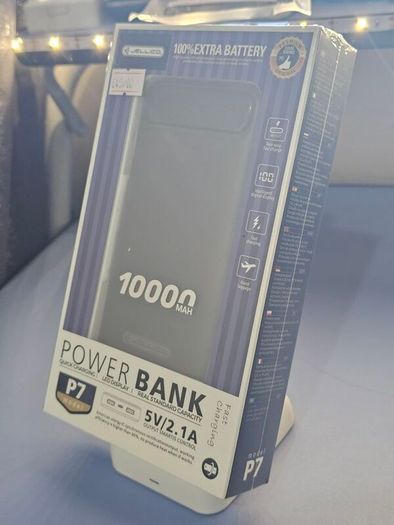 Latest Power Bank Led Display Jellico P7 Dual Port 10000 mAh Black.