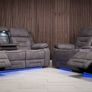 Knox Electric Light Grey Tech Recliner Sofa Set Image 3