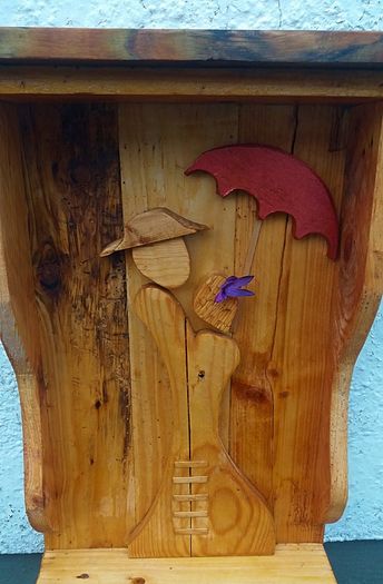 NEW Rustic Driftwood Couple Floating Shelf