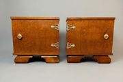 Mid-Century Italian Walnut Nightstands with Brass Hardware