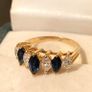 Sold 14k Solid Yellow Gold Sapphire Diamond Ring Size 6.5 Image 3
