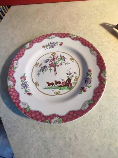 Rare Hanging Side Plate Copeland Spode England Rnning Deer Rin 664845