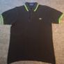 Fred Perry M12 Men's Polo Shirt Black Lime Green Made in England M Image 2