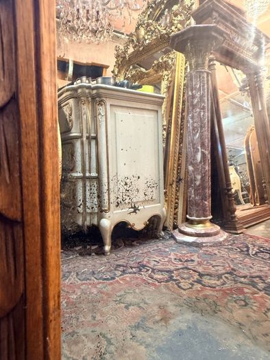 Late 19th Century Belgian Gothic Carved Oak Beveled Mirror