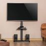Floor TV Stand with Shelf for 37"-75" TVs - Fine Texture Black Image 3
