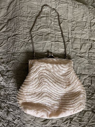 Cream Beaded Purse
