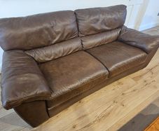 Brown Leather Sofa Set of 3x