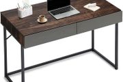 _Desk with drawers 120x50 computer desk - walnut color Office desk, work desk, study desk, wood bedroom
