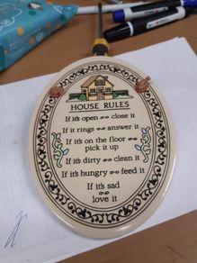 House rules plaque